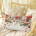 thumbnail image 4 of Red Christmas Pillow Covers, Linen Long Throw Pillow Case, Xams Tree Winter Poinsettia Pine Cones Farmhouse Holiday Pillow Protector Decorative Cushion Cover for Living Room/Bedroom 16" x 24", 4 of 8