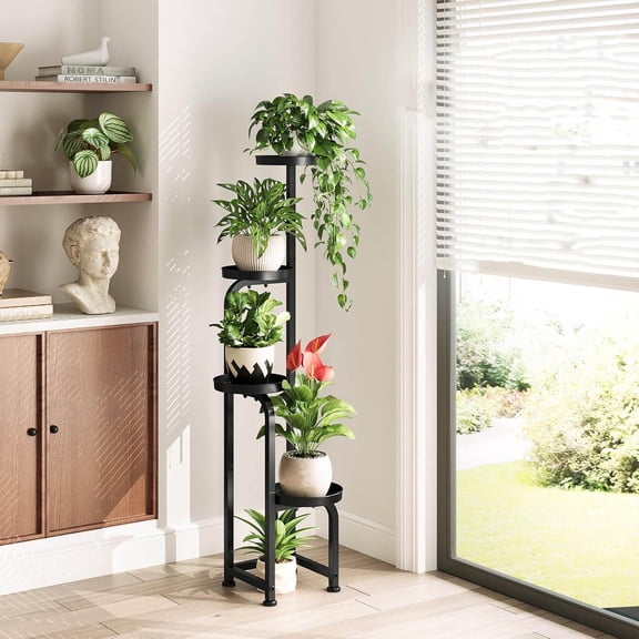 Tall Plant Stand Indoor Outdoor, Corner Metal Flower Pot Stands for Multiple Plants, 4 Tier Heavy Duty Plant Shelf
