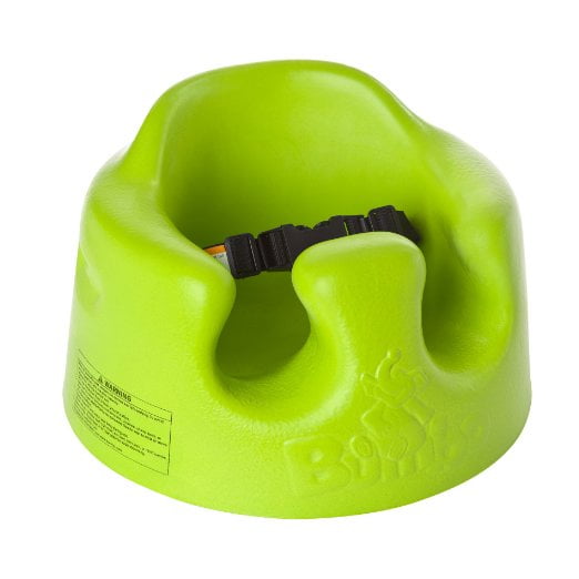 green bumbo seat with tray