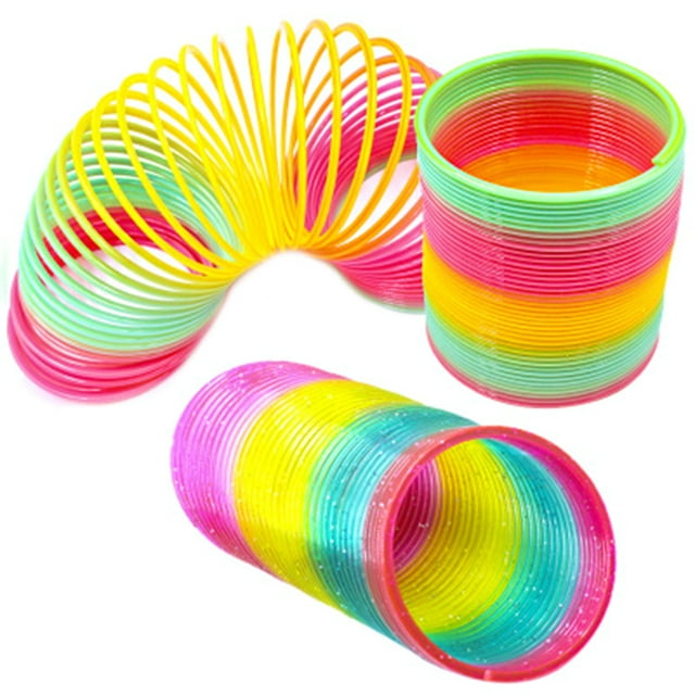 Juguete clásico divertido de plástico de colores aleatorios con arcoíris para primavera para niños