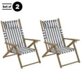 thumbnail image 6 of Lavish Home Set of 2 Folding Beach Chairs – 4-Position Recliners with Carry Straps, Gray Stripe, 6 of 8