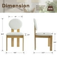 thumbnail image 4 of Dayalane Mid-Century Modern Dining Chairs Set of 2, Armless Round High Back Linen Fabric Upholstered Kitchen Chairs, Solid Wood Frame Accent Chairs for Dining Kitchen Living Room, Beige, 4 of 11