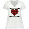 thumbnail image 3 of Inktastic Buffalo Plaid Valentines Day Heart Women's Plus Size V-Neck T-Shirt, 3 of 5