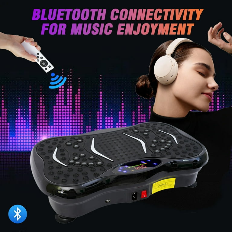 bluetooth vibrating device Vibration Plate Exercise Machine with 99 Levels Speed and Bluetooth,  Vibrating Plate Machine for Weight Loss, Body Shaping, Health Conditioning,  and Massage, Black