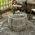 thumbnail image 2 of Muse & Lounge Co. Meja Wicker / Rattan Round Outdoor Coffee Table in Gray, 2 of 4