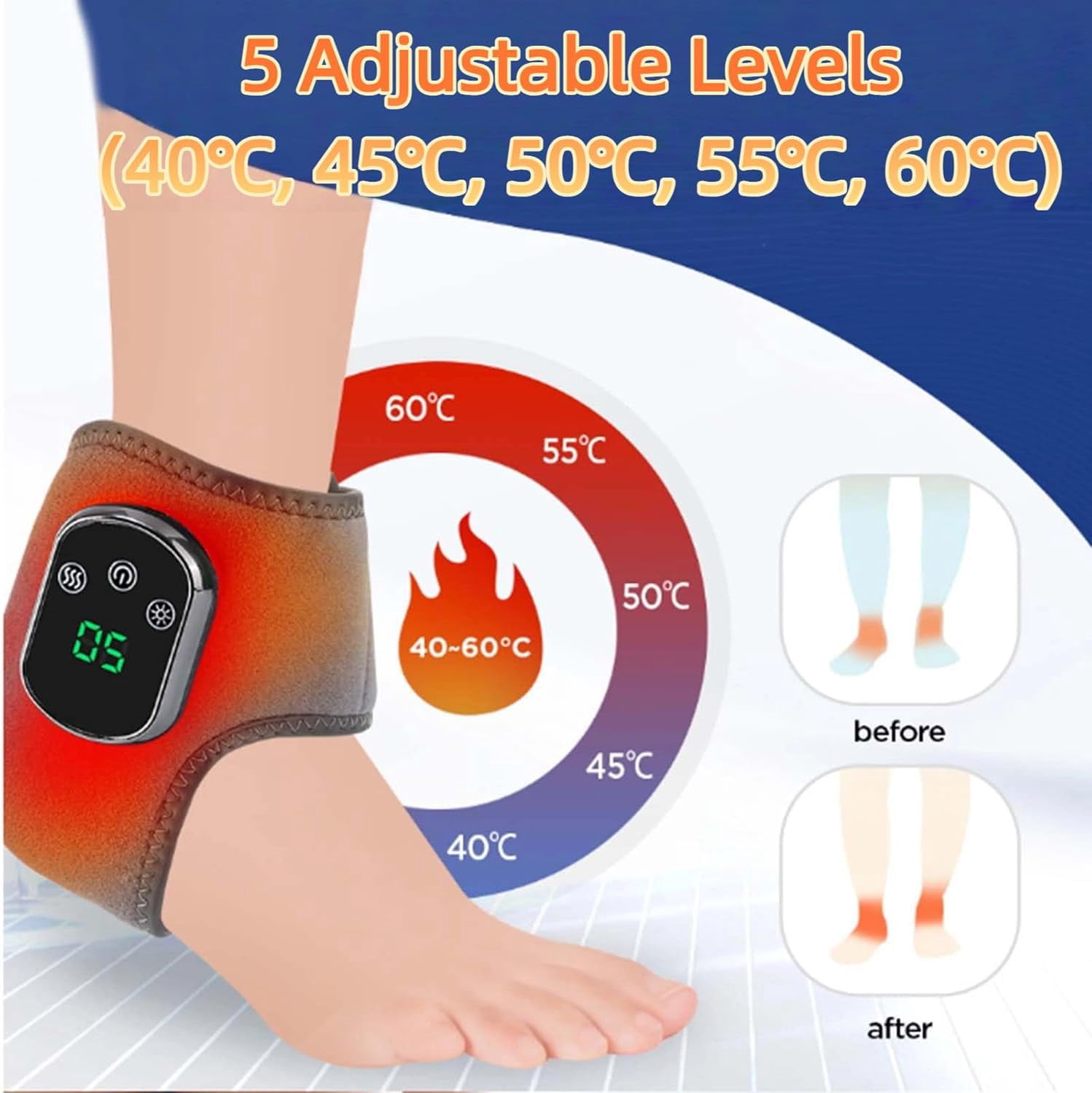 fqmyyxgs Foot Revive Massager for Neuropathy Foot Renew Triple Method Massager Wireless and Portable Footrenew Triple Method Massager With 3 Vibration Modes 5 Heat Level for Foot Relaxation