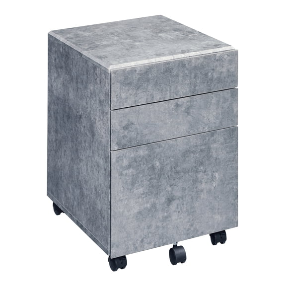 Silver 3-drawer File Cabinet Filing Cabinets   3-4 Drawers   Silver   Office   Drawers Included   Industrial   Wood