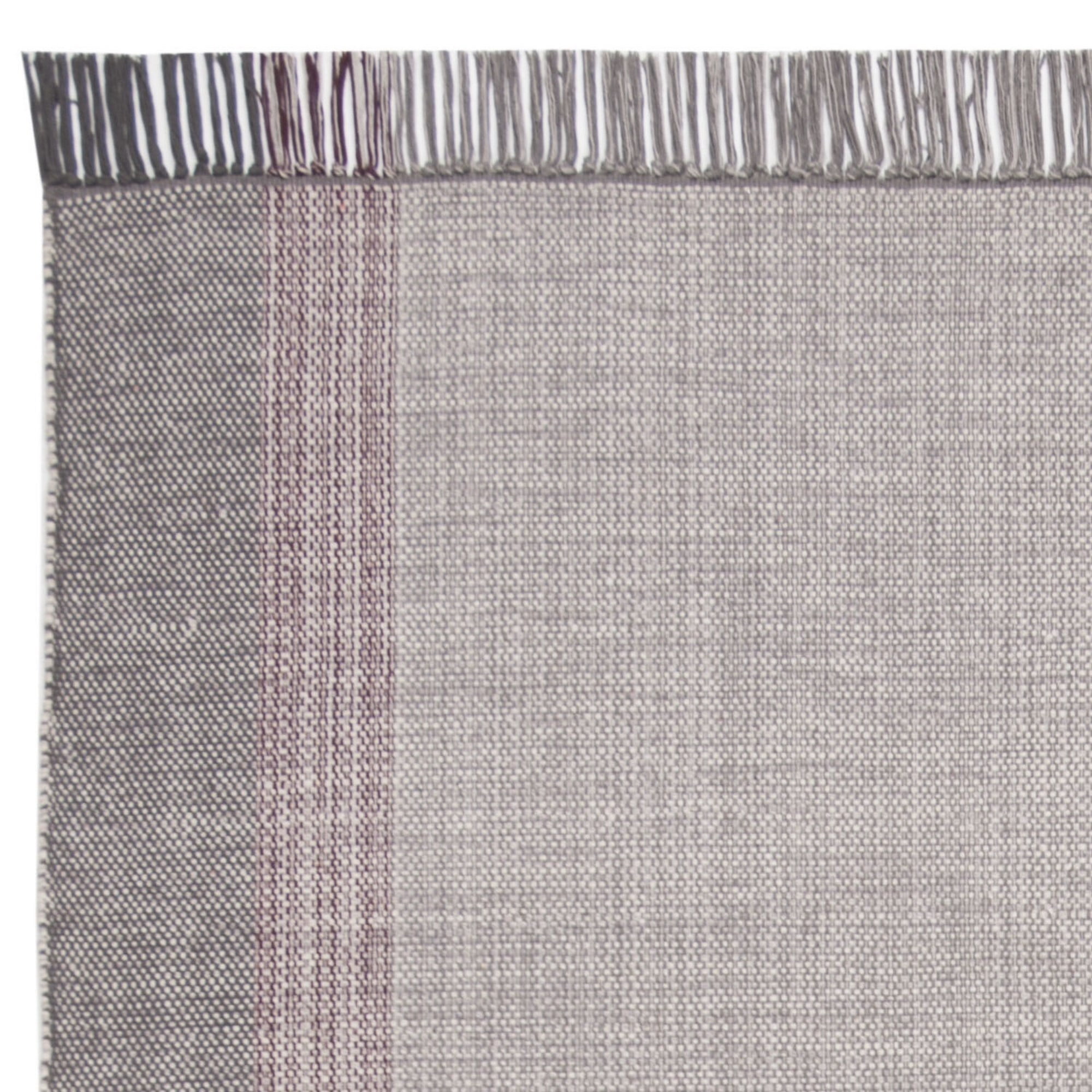 SAFAVIEH Montauk Sharlene Solid Striped Cotton Area Rug, Wine/Grey, 8' x 10'