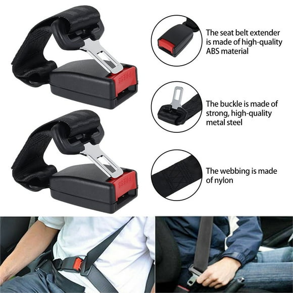 MesaSe 23CM Black Car Seat Belt Extender Comfortable Auto Plug-in Safety Belt Extension Buckle Clips Car Interior Accessories for Pregnant Woman Obesity