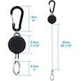 thumbnail image 3 of 5 uds llavero retráctil soporte de insignia retráctil Clip de carrete soporte de tarjeta de identificación con cuerda de alambre de acero, negro, 3 of 7