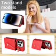 thumbnail image 6 of Dteck for iPhone 14 Crossbody Wallet Case with Credit Card Holder 360°Rotating Ring Holder Kickstand, Premium PU Leather Shockproof Protective Phone Cover with Lanyard Strap for Women Men,Red, 6 of 9