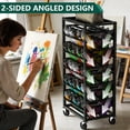 thumbnail image 4 of HOHYN 50 Can Spray Paint Storage Rack, Rolling Spray Bottle or Lube Holder, Metal Aerosol Storage Cart, Aerosol Can Holder Rack, Paint Bottle Organizer for Garage And Craft Workroom, 4 of 7