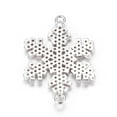 thumbnail image 2 of Brass Micro Pave Cubic Zirconia Links Snowflake Platinum 26.5x19x2mm Hole: 1.5mm, 2 of 2