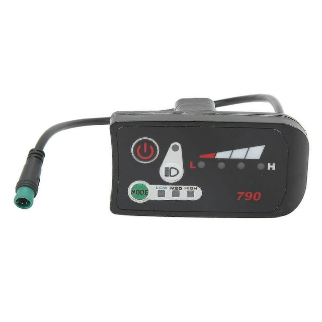 Electric Bike Led Power Display Panel Electric Bike Modification Display Meter With Waterproof 5p Male Plug For 22.2mm Handlebars