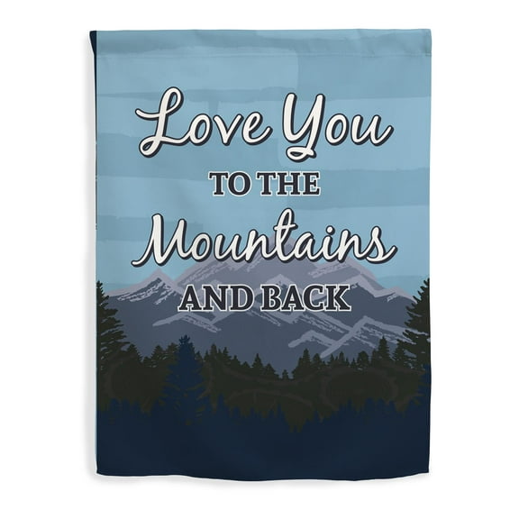ThisWear Mountain Home Decor Love You to The Mountains and Back Blue Mountain Flag Vertical House Flag Blue