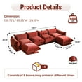 thumbnail image 2 of The Magic Home Canapé Convertible Modulaire en Chenille Orange, Sectional Sofa Sofas, 2 of 11