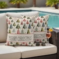 thumbnail image 4 of Christmas Outdoor Waterproof Pillow Covers, Winter Watercolor Xmas Pine Trees on Linen Decorative Square Throw Pillowcase Sofa Cushion Sham for Patio/Couch/Chair, 26"x26" 2 Pack, 4 of 8