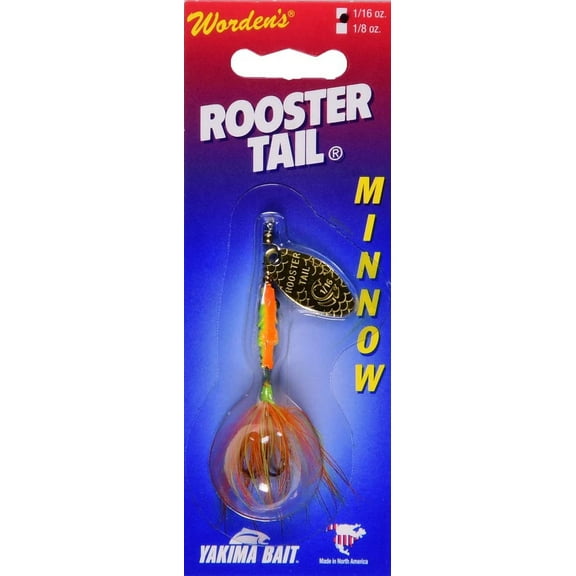 Yakima Bait Worden's Rooster Tail Minnow Fishing Lure, Firetiger, 1/16 oz., 2206 FRT
