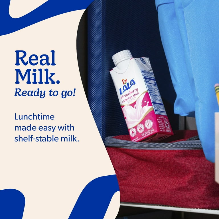 LALA Low Fat Shelf-Stable UHT Milk Drink, Strawberry, 8.25 oz