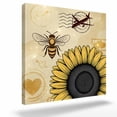 thumbnail image 2 of Yellow Sunflowers Framed Canvas Wall Art, Bee Heart Airplane Abstract Vintage Style Wall Art Painting for Living Room Bedroom Home Decor, 8”x8”, Office Artwork Print, 2 of 9