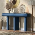 thumbnail image 2 of U_Style 47.6" Modern Painted Entryway Table with 2 Curved Drawers,Space-Saving Hallway Table with Geometric Legs,Contemporary Narrow Sofa Table for Living Room,Bedroom,Small Apartments, Foyer(Black), 2 of 15