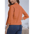 thumbnail image 6 of Women's Cropped Cardigan 3/4 Sleeve Spring Fall Sweater Solid Color Orange Color L, 6 of 7
