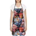 thumbnail image 3 of Pofeuu Rose Flowers Print Aprons with Pockets, Cute Aprons for Kitchen, Cooking, Server, Barber, Chef Apron, 3 of 7