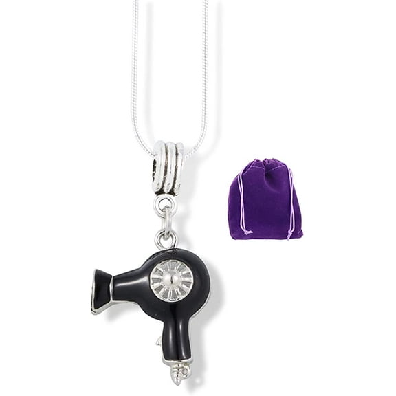 Emerald Park Jewelry Hair Dryer Drier Charm Snake Chain Necklace