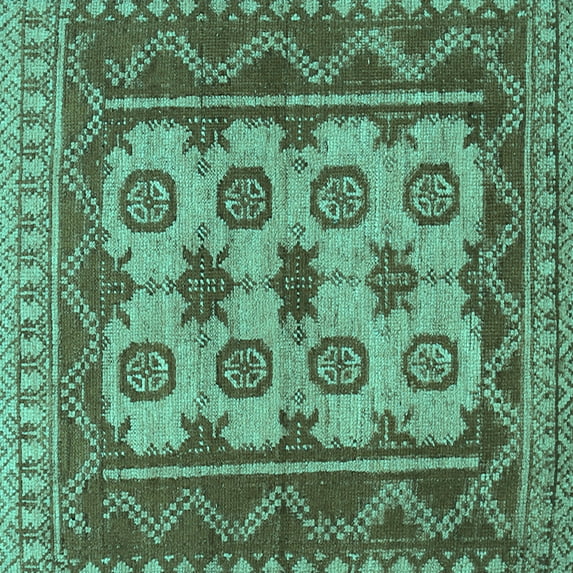 Ahgly Company Indoor Square Southwestern Turquoise Blue Country Area Rugs, 8' Square