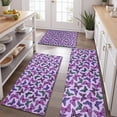 thumbnail image 2 of Purple Butterfly Pattern Kitchen Rugs Sets Of 3,Kitchen Runner Rugs Non Skid Washable,Decorative Kitchen Floor Mats for Kitchen,Sink,Laundry,17"x30"+ 17"x47" + 17"x59", 2 of 6