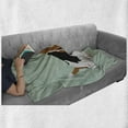 thumbnail image 5 of Dog Lover Soft Flannel Fleece Blanket, Long Eared Basset Hound Breed on Short Legs Caricatured Illustration, Cozy Plush for Indoor and Outdoor Use, 50" x 60", Almond Green Multicolor, by Ambesonne, 5 of 6