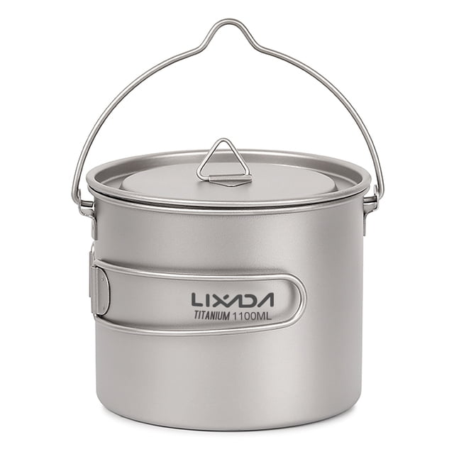 Copa de titanio Lixada 750 ml / 900 ml / 1100 ml olla de titanio ultraligera taza de agua con tapa y Lixada Copa de titanio
