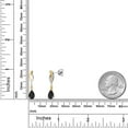 thumbnail image 6 of Gem Stone King 925 Silver and 10K Yellow Gold Black Onyx and White Lab Grown Diamond Earrings for Women | 1.72 Cttw | Gemstone December Birthstone | Pear Shape 8X5MM, 6 of 6