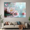 thumbnail image 6 of Mudket Zen Pink Lotus Flower with Candles and Butterfly Canvas Wall Art, Floral Wall Decor, Framed Ready to Hang Artwork for Living Room Bedroom Bathroom Spa - 12"L x 8"W, 6 of 10