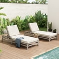 thumbnail image 6 of DTTRA 5-Position Acacia Wood Outdoor Chaise Lounge Set of 2 with Cushions, Gray, 6 of 6
