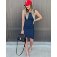 thumbnail image 2 of YAZI Women Casual Dress Crew Neck Ruched Summer Sleeveless Tank Bodycon Shirt Short Mini Dresses, 2 of 12