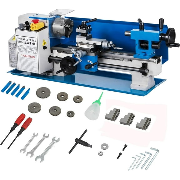 EastVita EliteEdge Metal Lathe 7"x12" -Long-lived High-Grade Construction, Precise Variable Speed Control, 2500RPM, Secure 3" 3-Jaw Self-Centering Chuck, 550W Benchtop Mini Lathe