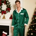 thumbnail image 3 of Mgmyaa Men's Long Sleeve Lapel Two-Piece Pajama Set Classic Button Down Sleepwear with Comfortable Top and Trousers for Home Lounge, 3 of 4