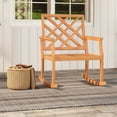 thumbnail image 5 of Costway 2 PCS Teak Wood Rocking Chair with Backrest and Slatted Seat Backyard and Lawn, 5 of 9