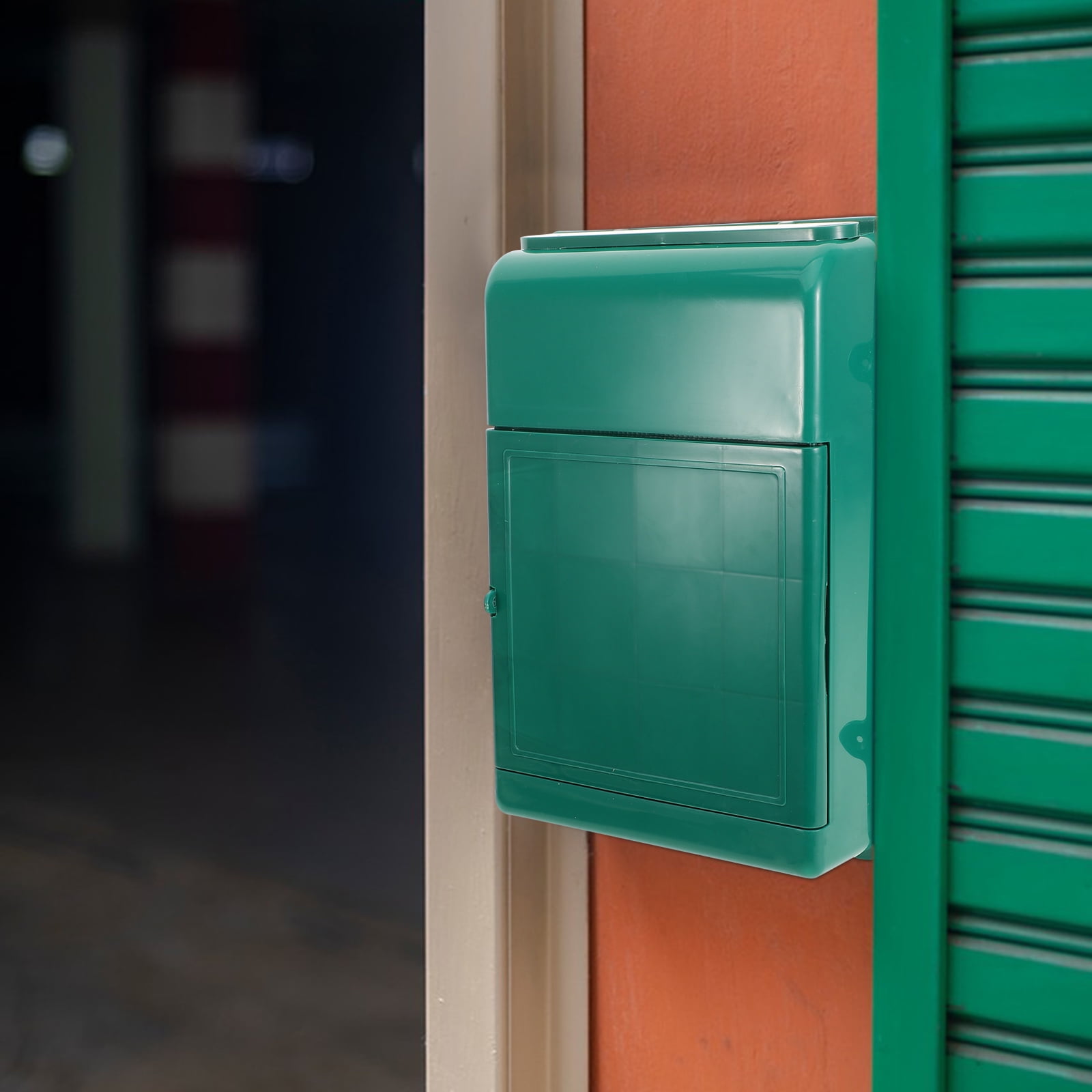CRILSTYLEO Wall Mounted Green Plastic Mailbox with Rainproof Design for Outdoor Home