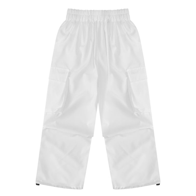 YONGHS Kids Girls Hip Hop Jazz Dance Cargo Pants Loose Fit