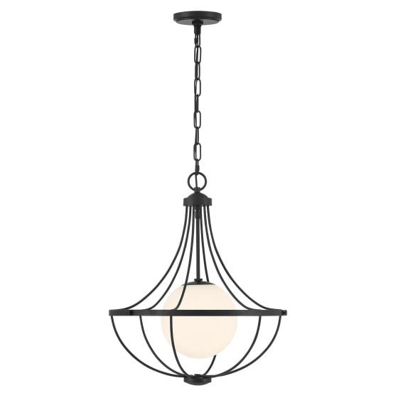 Meridian M7047MBK 1-Light Pendant in Matte Black