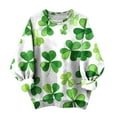 thumbnail image 7 of LEKWK St Patricks Day Shirt Green Glitter Heart Graphic Crew Neck Long Sleeve Sweatshirts Clover Shamrock Print Festival Pullover, 7 of 7