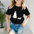 thumbnail image 2 of CAUYDY Toddler Baby Girls Halloween T-Shirt Ghost Pumpkin Graphic Shirt Kids Cute Funny Spooky Season Short Sleeve Tees Top(A02-Black,2-3 Y), 2 of 4