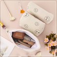 thumbnail image 5 of 3 Pcs Makeup Bag Set for Women Corduroy Cosmetic Pouch Aesthetic Smile Travel Toiletry Bag Cute Purse Pouch Pencil Case Makeup Brushes Storage Organizer with Zipper(Beige,Smile Face), 5 of 7