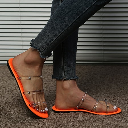 

Slippers Clearance Women S Fashion Metallic Decorated Candy Color Slippers With Flat Heels