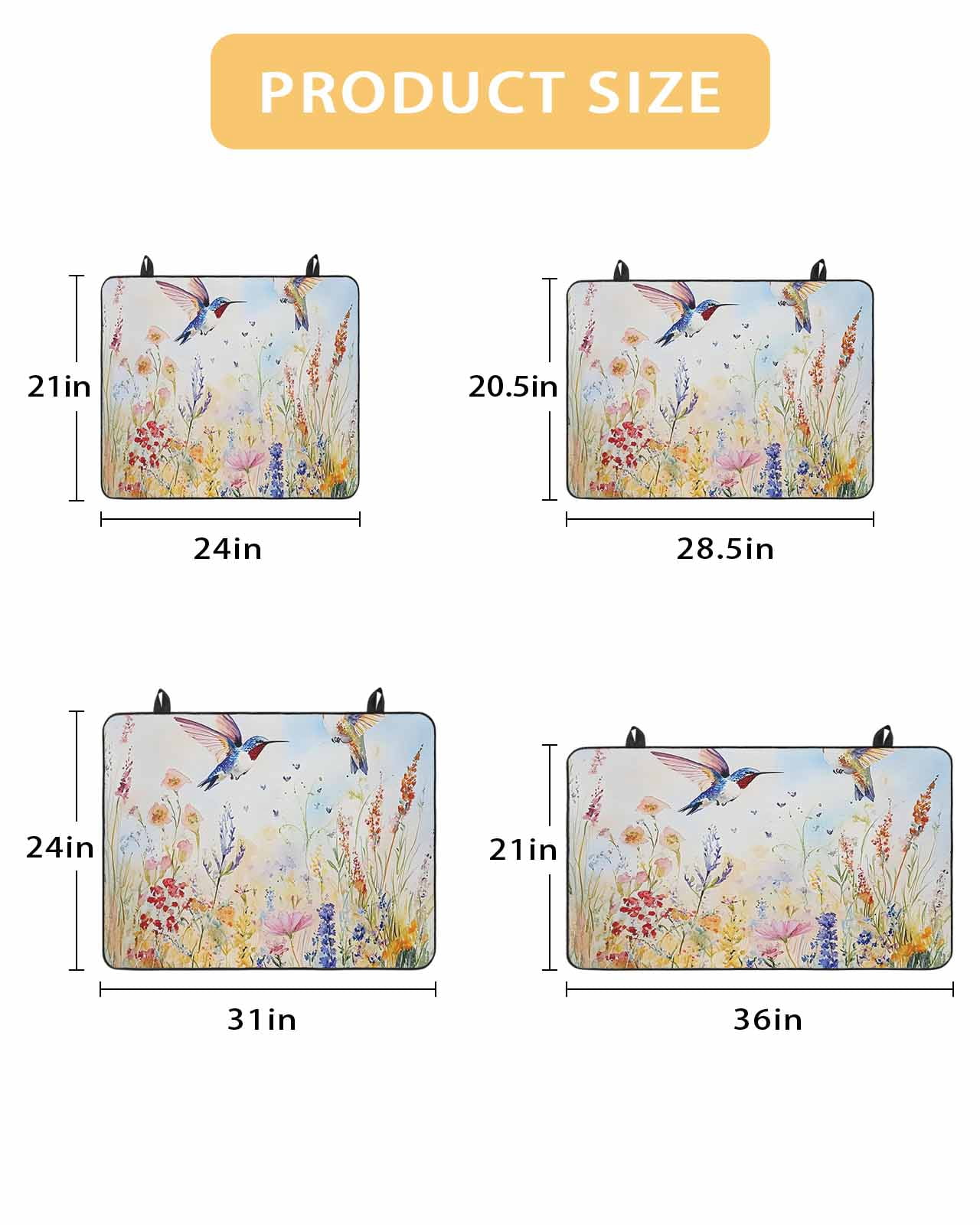 nqOlkjepod Large Induction Cooktop Protector Mat 24"x21", Spring Hummingbird Floral Stove Top Covers for Electric Stove, Farmhouse Flower Botanical Stove Burner Cover Mats, Glass Top Stove Cover