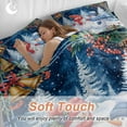 thumbnail image 4 of Christmas Winter Snowman Bedding Duvet Cover Set Queen Size 4 Pieces Xmas Tree Bell Pine Cones Berry Bedding Set with Zipper Closure, 1 Comforter Cover 90x92 Inches 1 Flat Sheet & 2 Pillow Cases, 4 of 7
