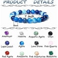 thumbnail image 2 of HANRU 12PCS 8mm Semi-precious Beaded Bracelets for Men Women Healing Stretch Round Bead Crystal Gemstones Bracelets Unisex, 2 of 2