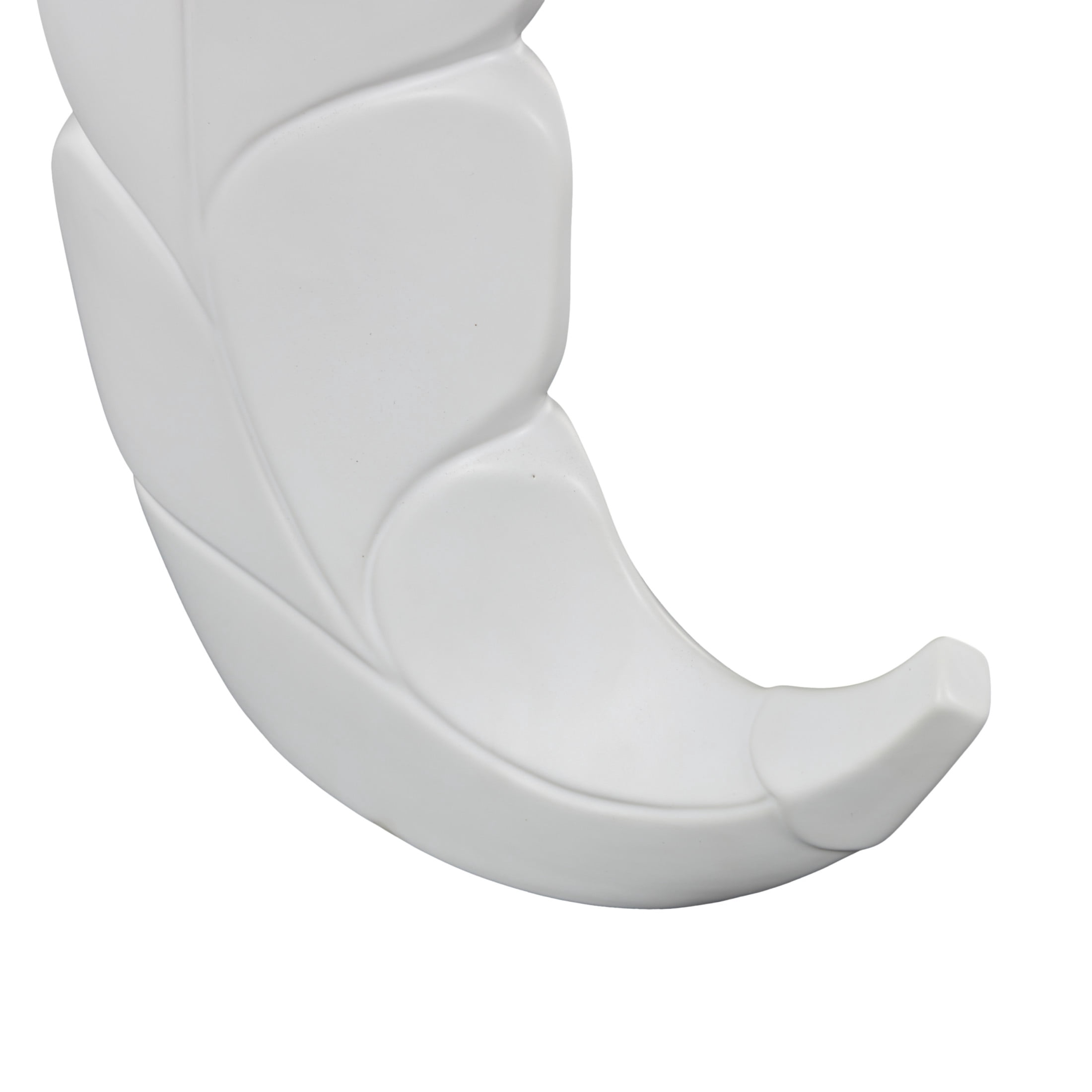 DecMode 20" Leaf Slanted White Ceramic Vase